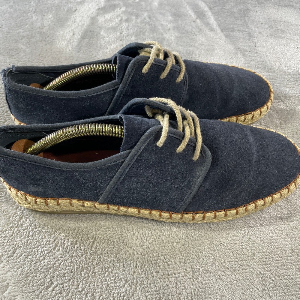 SeaVees Sorrento Sand Shoe Mens 8.5 Navy Suede Espadrille Beach Resort Vacation